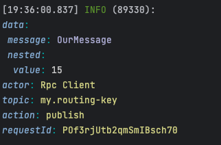 An example that displays log of publishing the message by the client