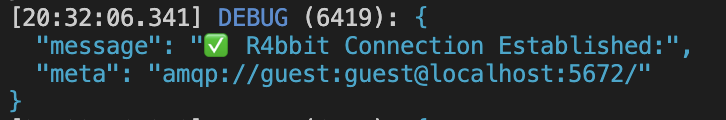An example that displays log of establishing the connection