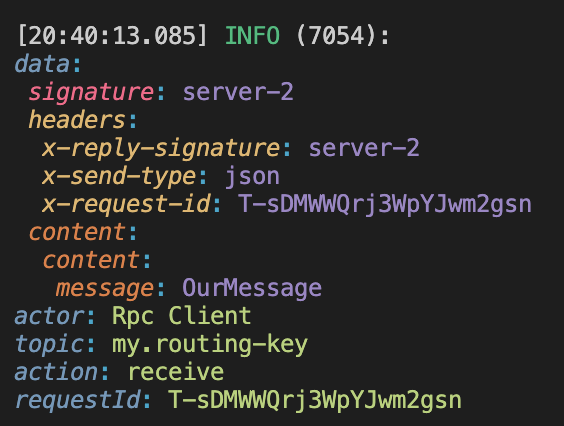 An example that displays server signature